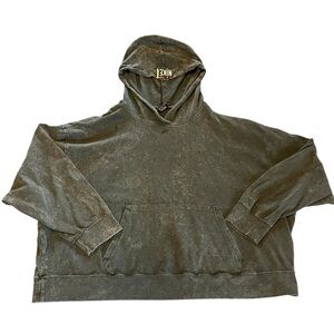 Nike Charcoal Center Swoosh Hoodie - Overdye Cropped Boxy - Men’s XXL